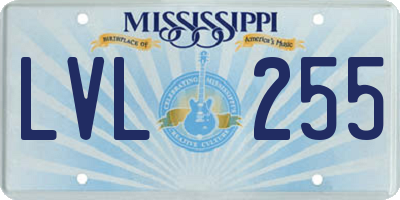 MS license plate LVL255