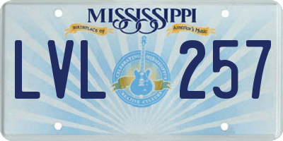 MS license plate LVL257