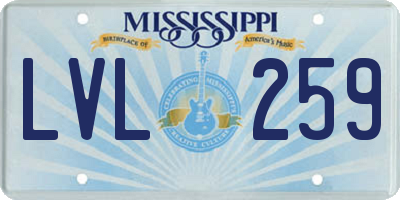 MS license plate LVL259
