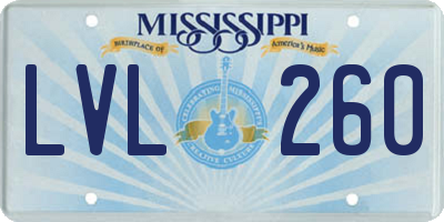 MS license plate LVL260