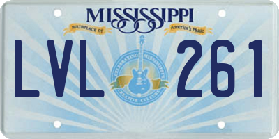 MS license plate LVL261