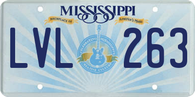 MS license plate LVL263