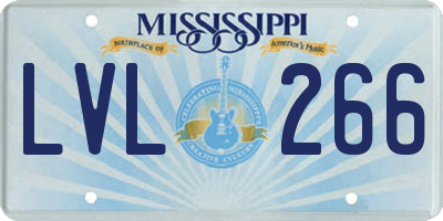 MS license plate LVL266