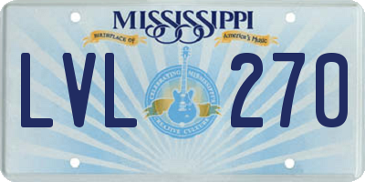MS license plate LVL270