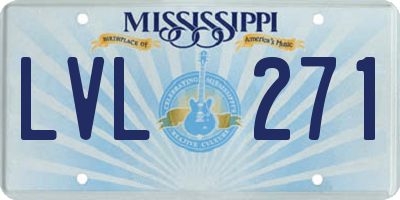 MS license plate LVL271