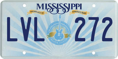 MS license plate LVL272