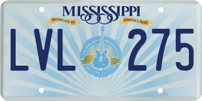 MS license plate LVL275