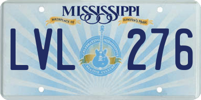 MS license plate LVL276