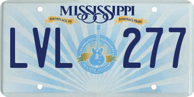 MS license plate LVL277