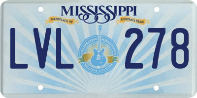 MS license plate LVL278