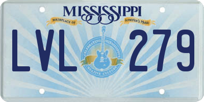 MS license plate LVL279