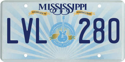 MS license plate LVL280