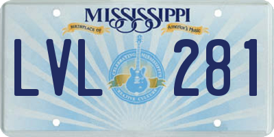 MS license plate LVL281