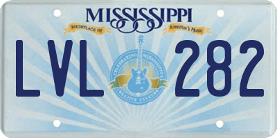 MS license plate LVL282