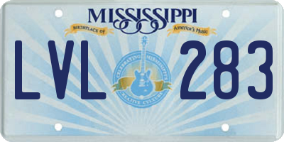 MS license plate LVL283