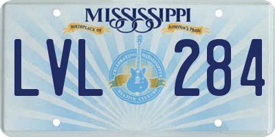 MS license plate LVL284