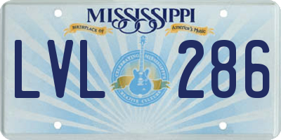 MS license plate LVL286