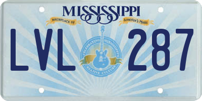 MS license plate LVL287