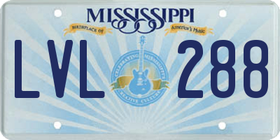 MS license plate LVL288