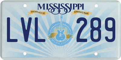 MS license plate LVL289