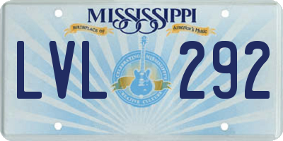 MS license plate LVL292
