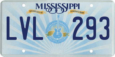 MS license plate LVL293