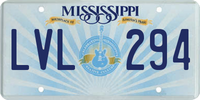 MS license plate LVL294