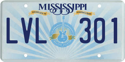 MS license plate LVL301