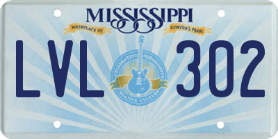 MS license plate LVL302