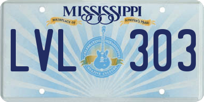 MS license plate LVL303