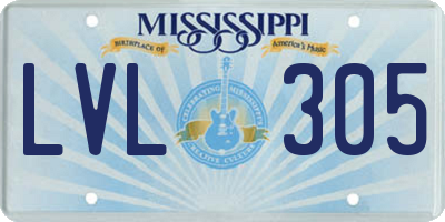 MS license plate LVL305