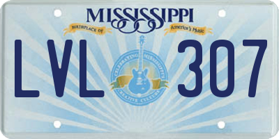 MS license plate LVL307