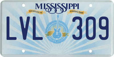 MS license plate LVL309
