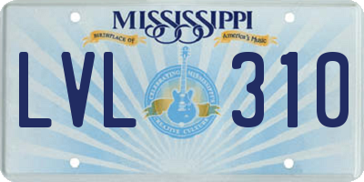 MS license plate LVL310