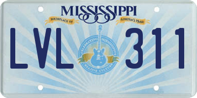 MS license plate LVL311