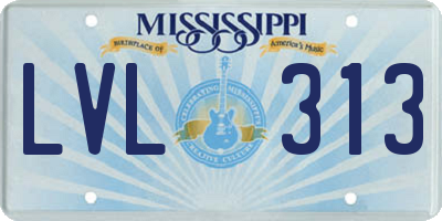 MS license plate LVL313