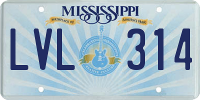 MS license plate LVL314
