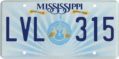 MS license plate LVL315