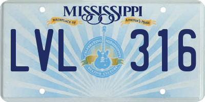 MS license plate LVL316
