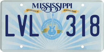 MS license plate LVL318