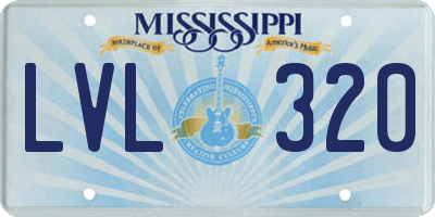 MS license plate LVL320
