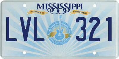 MS license plate LVL321