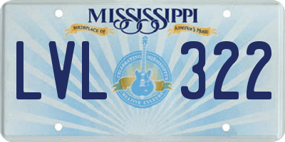 MS license plate LVL322