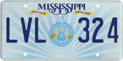 MS license plate LVL324