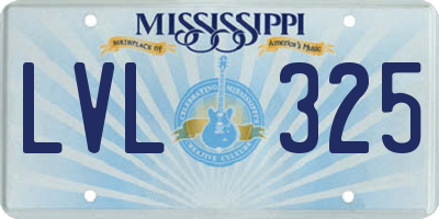 MS license plate LVL325