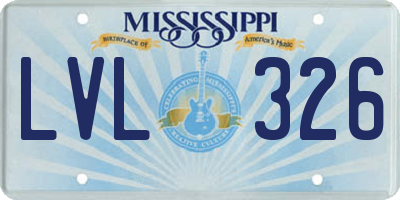 MS license plate LVL326