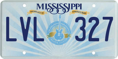 MS license plate LVL327
