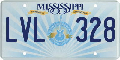 MS license plate LVL328