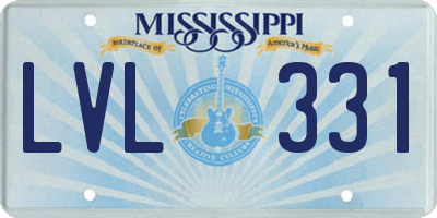 MS license plate LVL331