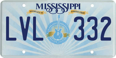 MS license plate LVL332